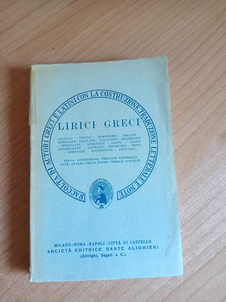 Lirici greci - Società Editrice Dante Alighieri