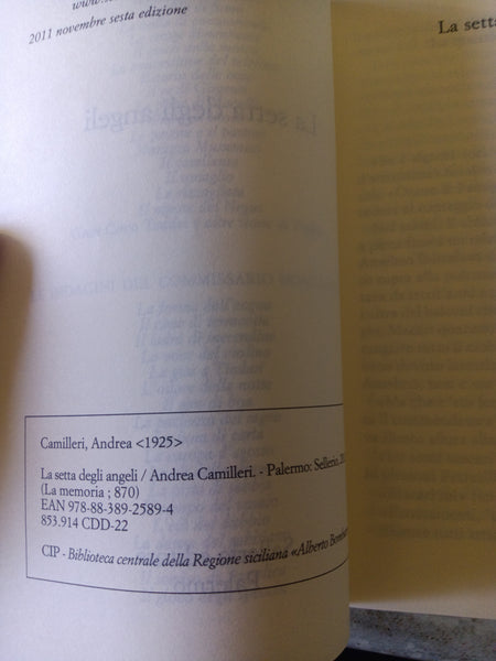 La setta degli angeli | Camilleri Andrea - Sellerio