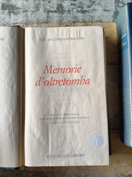 Memorie d’oltretomba 2 Voll. | Chateaubriand - Einaudi