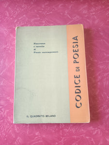 Codice di poesia. Panorama e raccolta di poesie contemporanee | Giorgio Falossi, a cura di