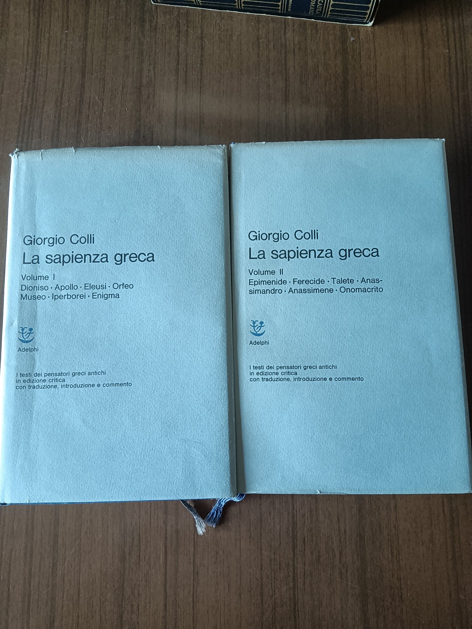 La sapienza greca 2 Voll. | Giorgio Colli - Adelphi