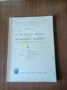 Il problema sociale della delinquenza minorile. Aspetti psicologici, giuridici e medico legali | Aa.Vv