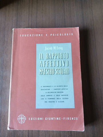 Il rapporto affettivo maestro scolari | Jacob M. Levy