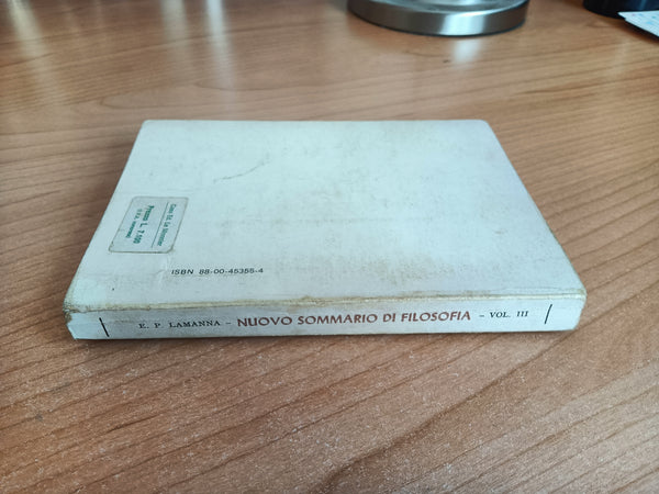 Nuovo sommario di filosofia Volume III | E.P. Lamanna