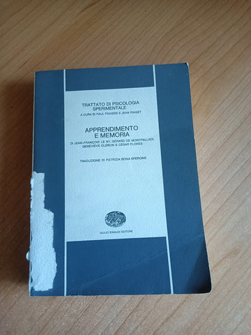 Trattato di Psicologia Sperimentale. Apprendimento e memoria | Aa.Vv - Einaudi