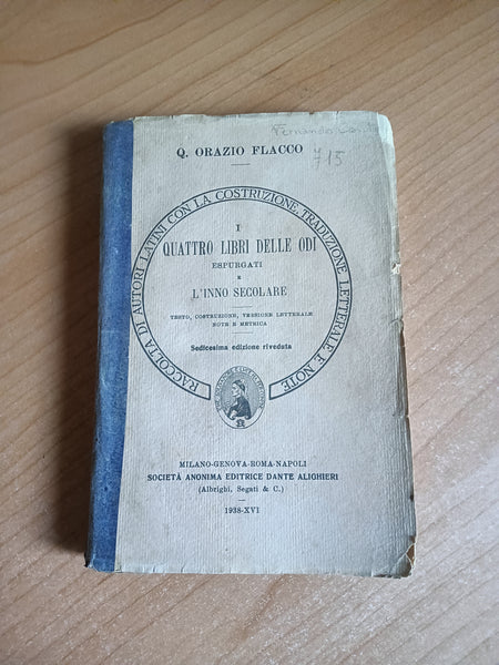 I quattro libri delle odi. Espurgati e L’inno secolare | Q. Orazio Flacco