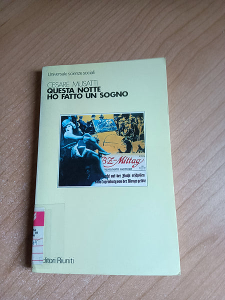 Questa notte ho fatto un sogno | Cesare Musatti - Editori Riuniti