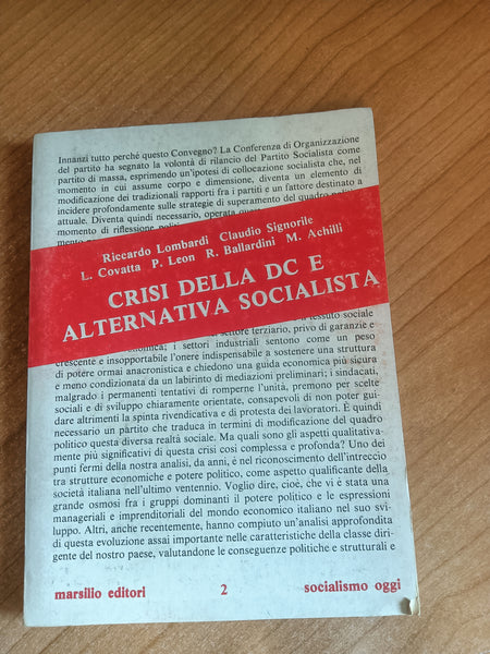 La crisi della dc e alternativa socialista - Marsilio