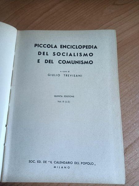 Piccola enciclopedia del comunismo e del socialismo 2 Voll. | Giulio Trevisani