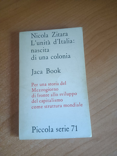 L’unità d’Italia nascita di una colonia | Nicola ZItara