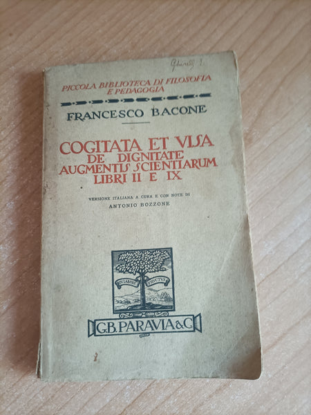Cogitata et visa de dignitate | Francesco Bacone