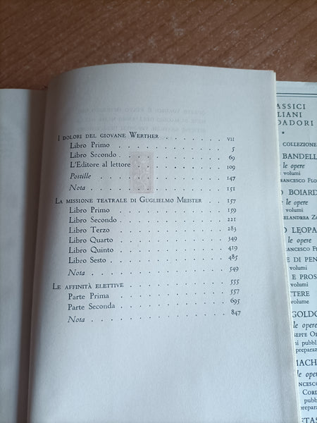 Romanzi. I dolori del giovane Werther. La missione teatrale di Guglielmo Meister. Le affinità elettive | Goethe - Mondadori